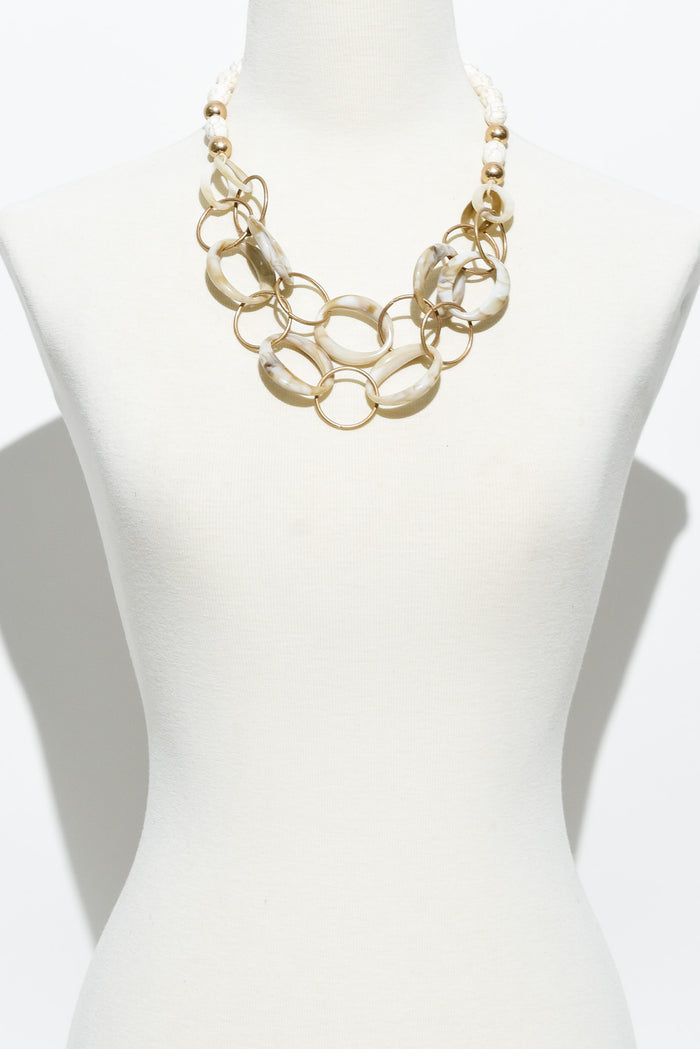 Allyson Natural Beaded Layered Necklace