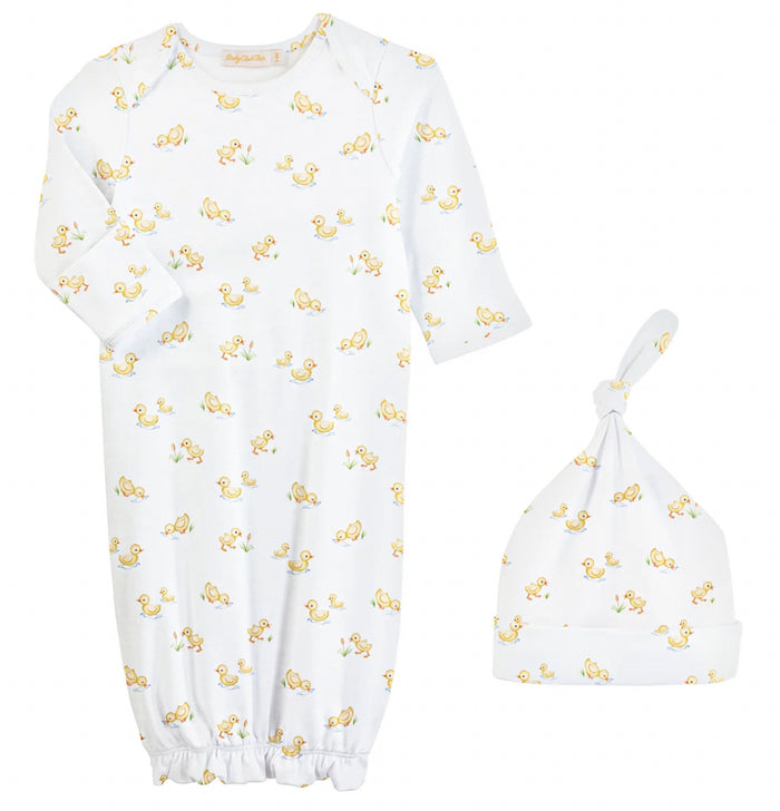 Baby Club Chic Baby Duckies Gown & Hat Set (Newborn)