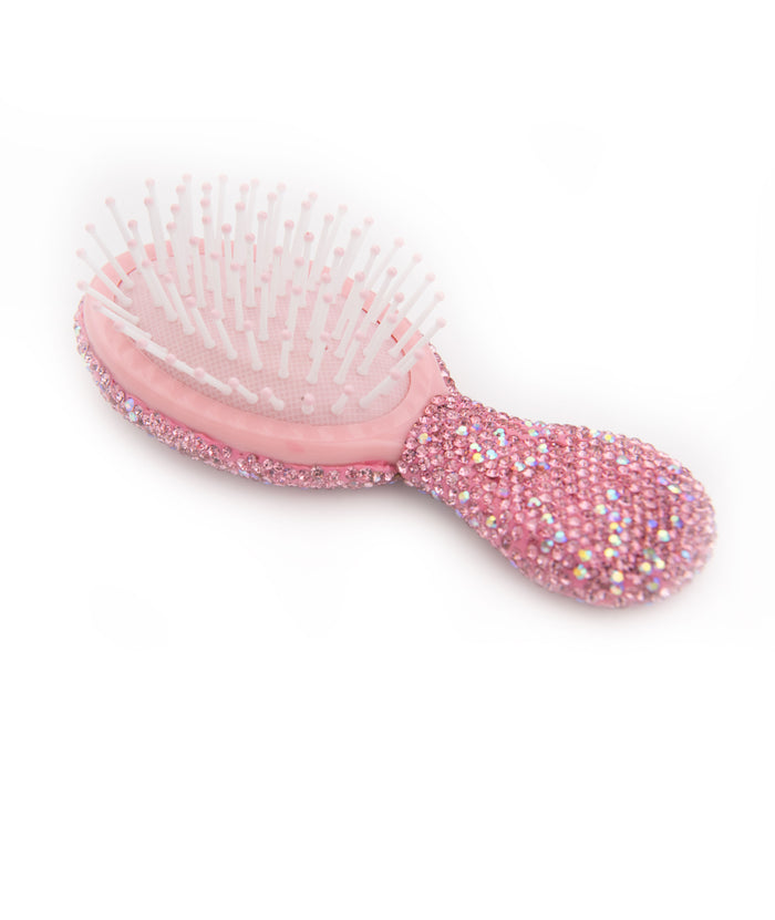 Bari Lynn Small Crystal Hair Brush Accessories Bari Lynn Light Pink