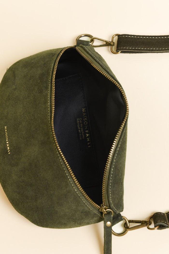 Christine Khaki Leather Bumbag