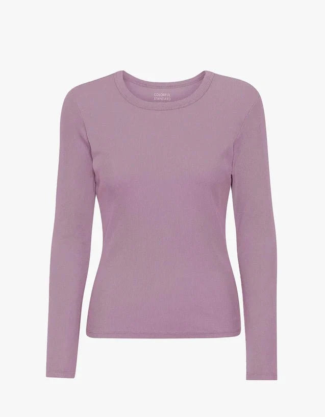 Colorful Standard - Women Organic Rib LS T-shirt - Pearly Purple-Tops-CS2055