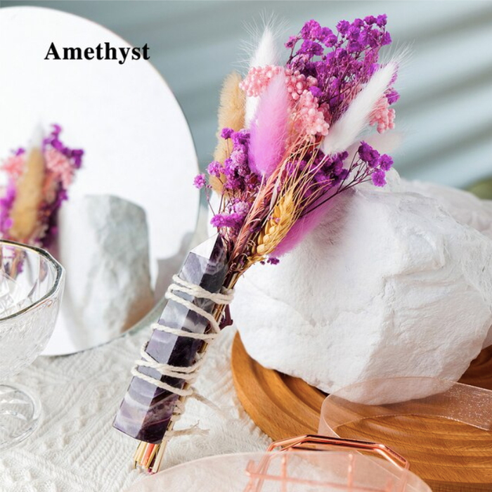 Crystolver Crystal Wand Bouquet Flower