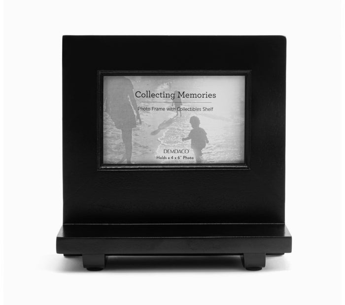 Demdaco Collecting Memories Ebony Mango Wood Frame with Shelf (4x6in)