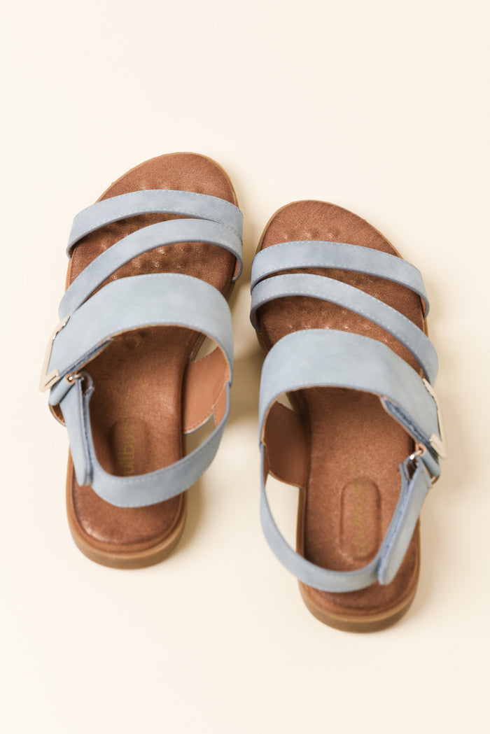 Flinders Light Blue Velcro Sandal