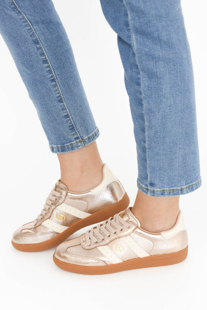 Parallel Rose Gold Contrast Leather Sneaker