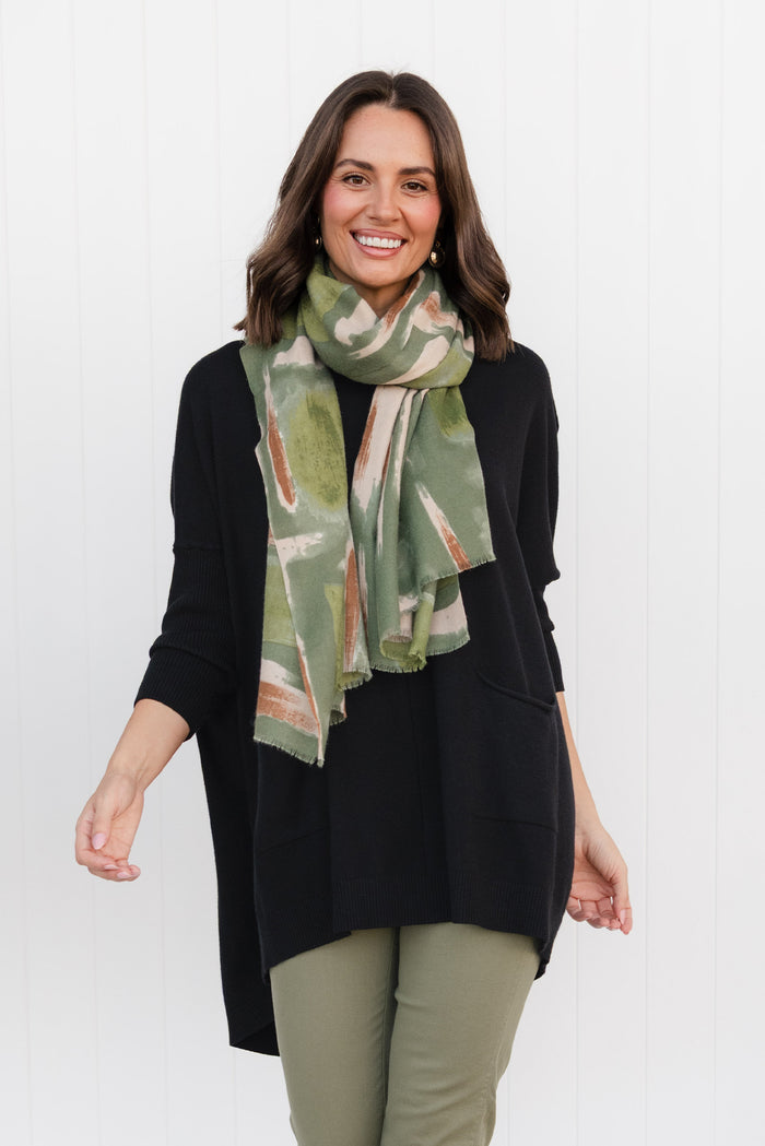 Gutha Green Abstract Scarf