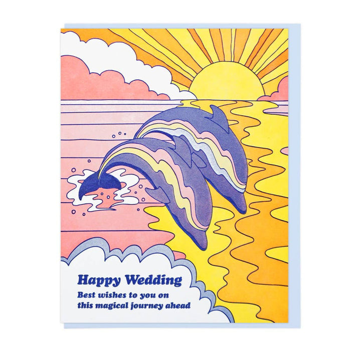 Happy Wedding Dolphins Greeting Card