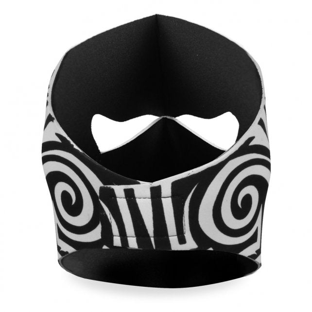 Hot Leathers Design Skull Neoprene Face Mask Black & White Tribal