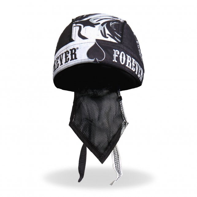 Hot Leathers Spade Skull Headwrap Ride Forever Premium Biker Du-Rag