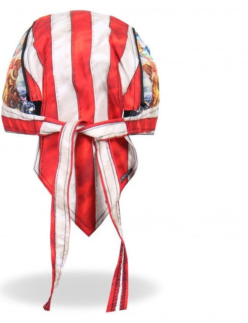 Hot Leathers Uncle Sam Racer Headwrap American Flag Premium Biker Durag Doo Rag Cap