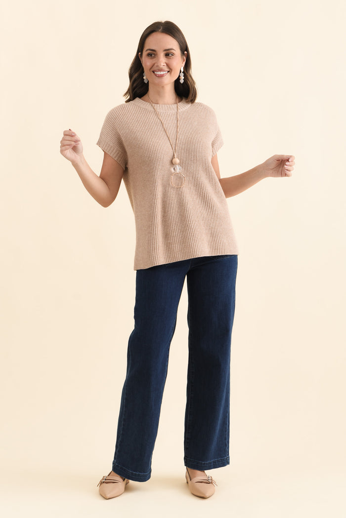 Joyce Beige Wool Cashmere Tee