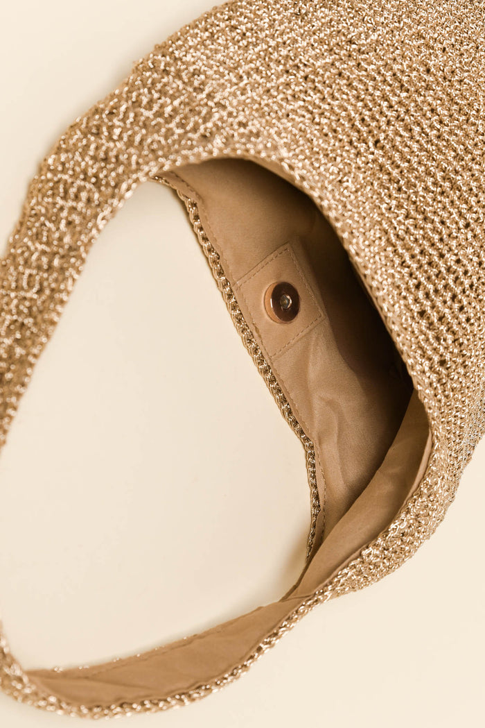Nevada Gold Metallic Straw Shoulder Bag