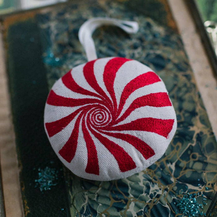 Red Brick Road Token, Cotton, Oz Embroidered Ornament