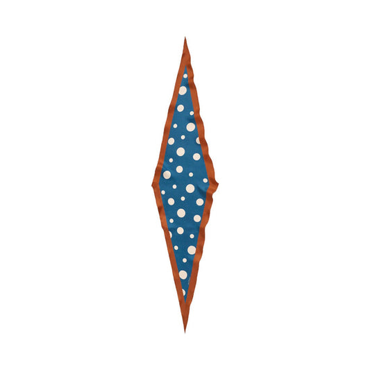 "Retro Polka" Silk Diamond Neckerchief - Salted Caramel