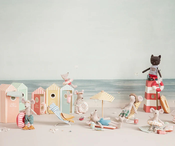 Rubber Boat, Small Mouse - Red Stripes