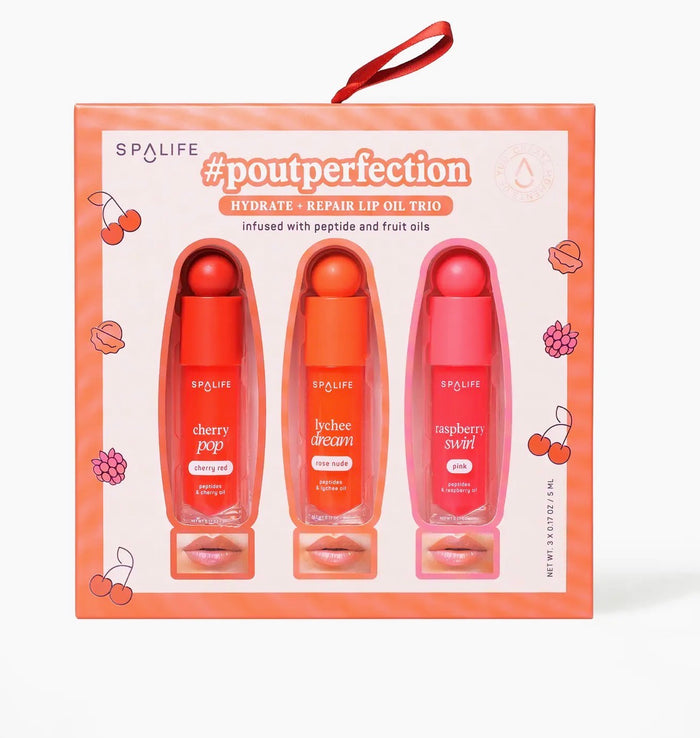 SPA LIFE Poutperfection Lip Gloss Trio Christmas Holiday Gift Set