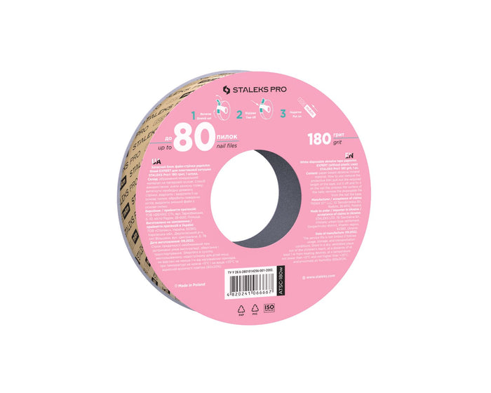 Staleks Disposable white abrasive tape papmAm EXPERT 180 grit (without plastic case) Nail file Staleks