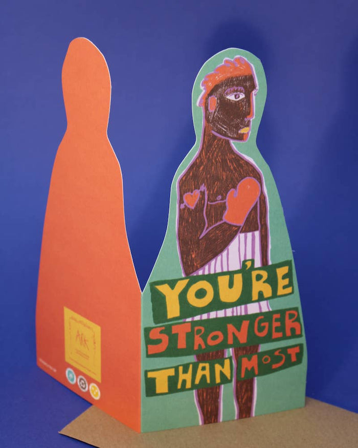 Stronger Shaped Greetings Card