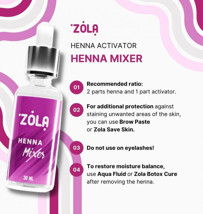 ZOLA Activator for henna HENNA MIXER, 30 ml Eyebrow tint ZOLA