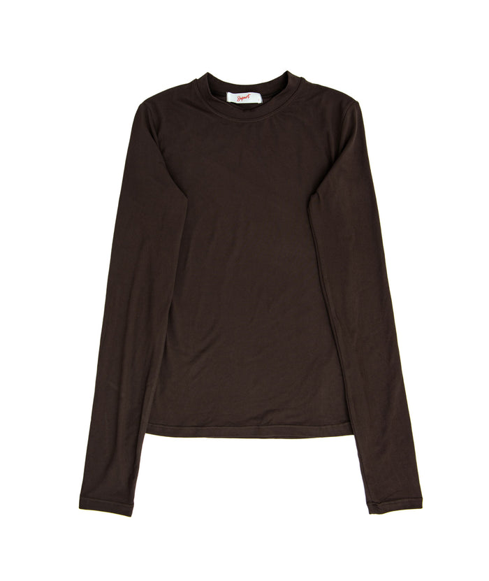 8apart Women Kourtney Long Sleeve Tee Chocolate Distressed/seasonal womens 8apart Chocolate Juniors/Women S