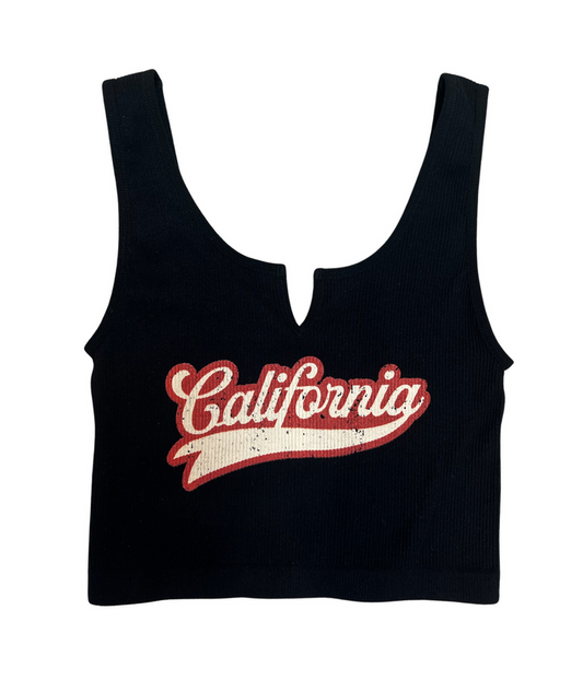8apart Women Nez California Notched Front Tank Distressed/seasonal womens 8apart Black Juniors/Women S/M