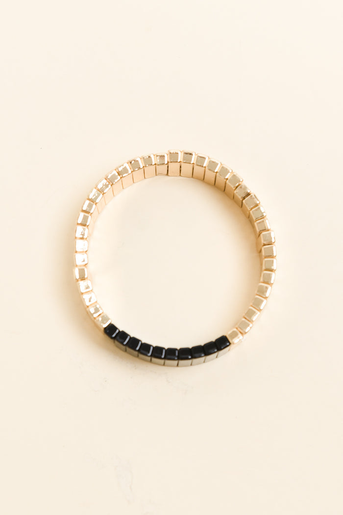 Abel Black Contrast Beaded Bracelet