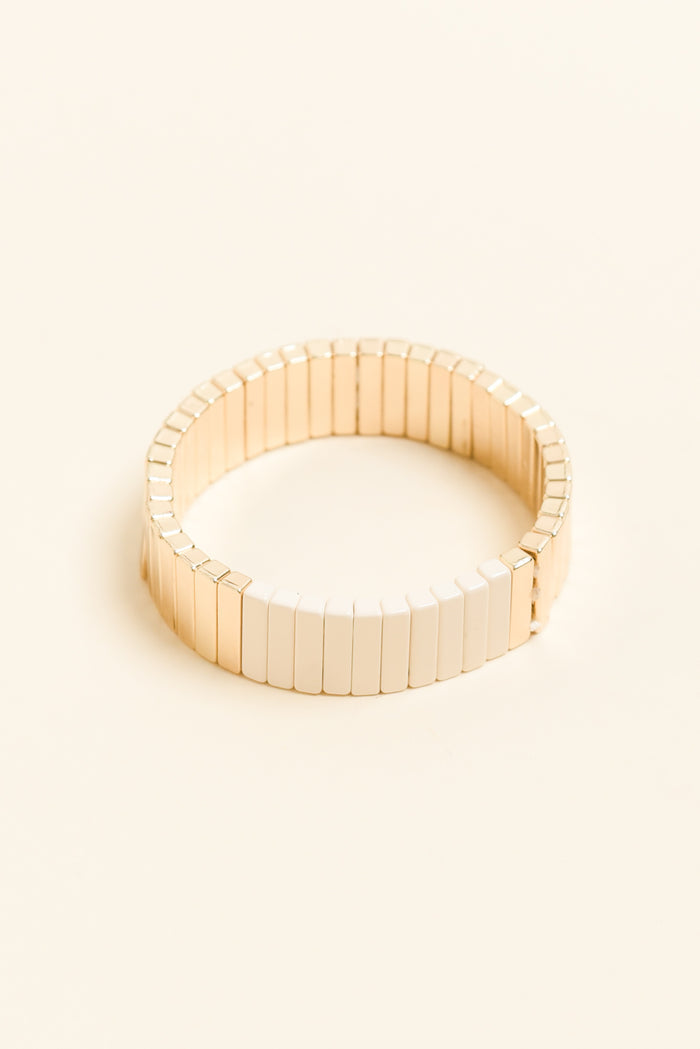 Abel Cream Contrast Beaded Bracelet