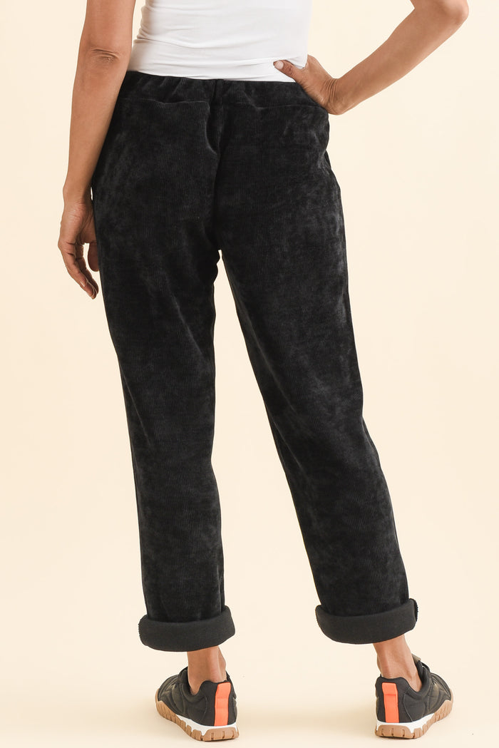 Agatti Black Drawstring Pants,Brunette model,alt text|model:Cara