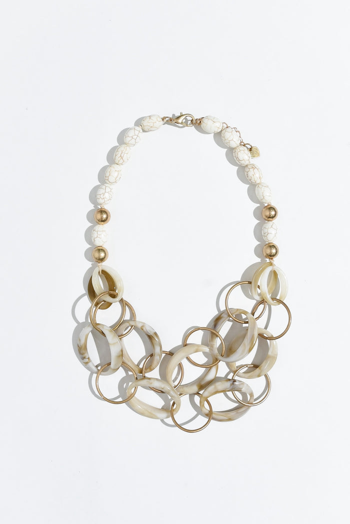 Allyson Natural Beaded Layered Necklace