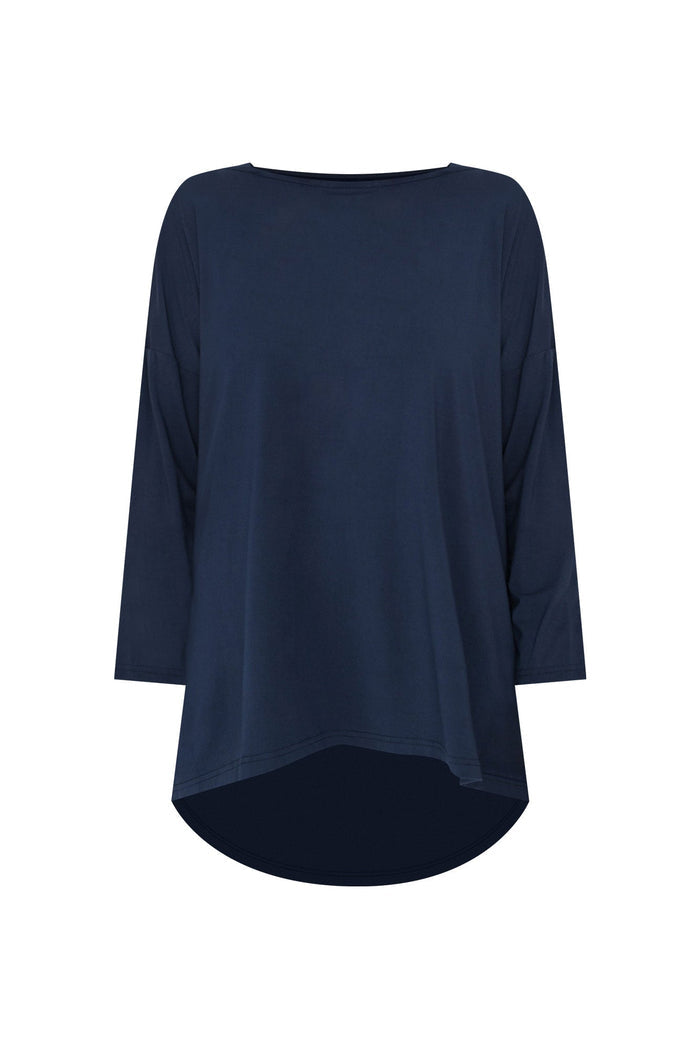 Anakin Navy Hi Lo Bamboo Top,ghost-mani