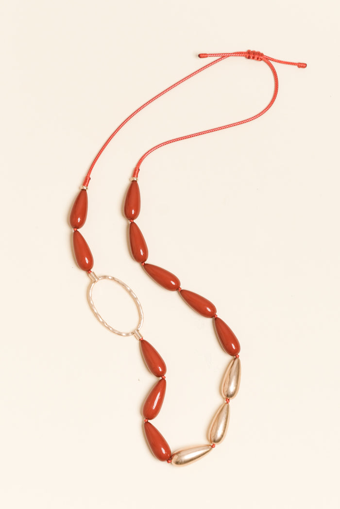Anja Red Beaded Necklace