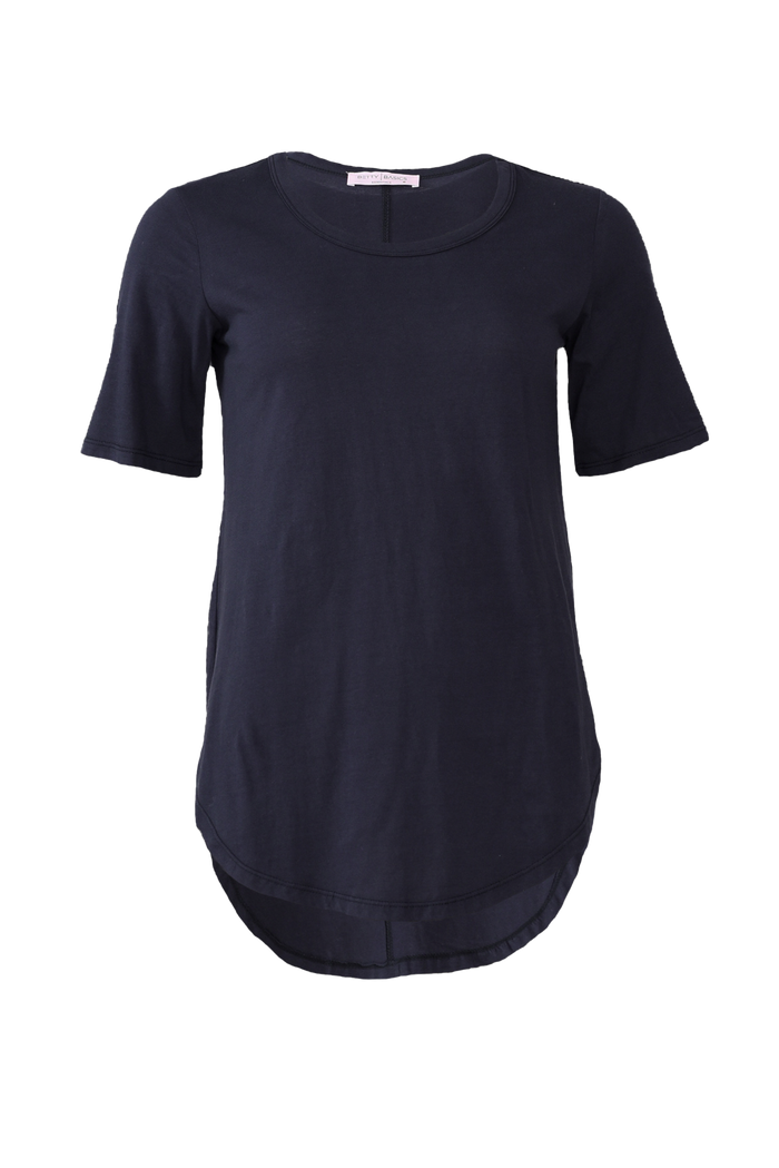 Ariana Navy Cotton Tee,ghost-mani