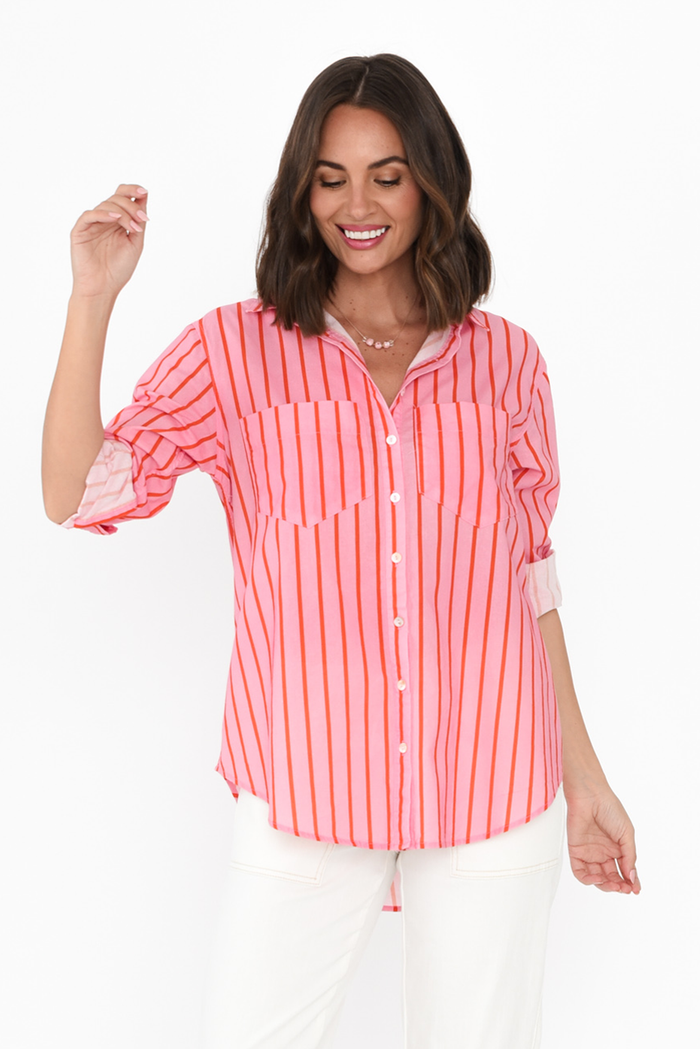 Austen Pink Stripe Cotton Shirt