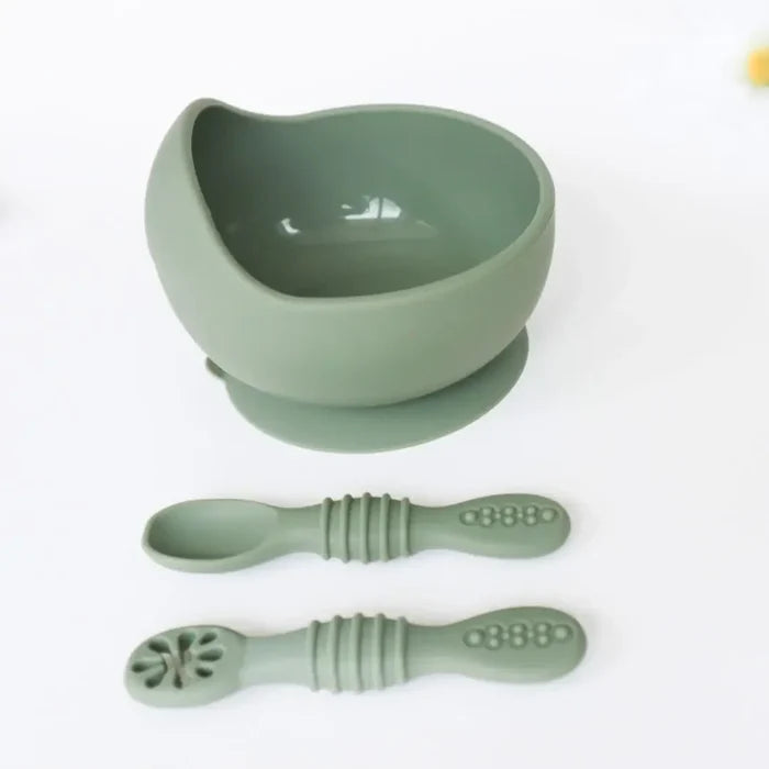 Baby bliss Infant Training Spoons for Self Feeding - Sage