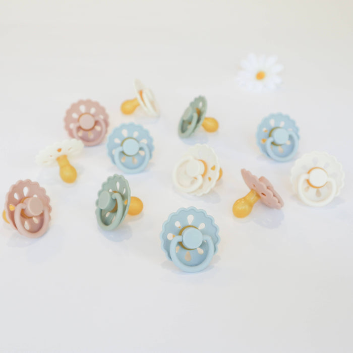 Baby bliss Natural Latex Pacifiers - Size 1 (0-6M) Blush & Cream