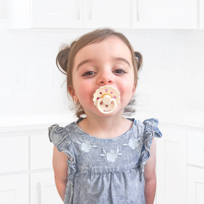 Baby bliss Natural Latex Pacifiers - Size 1 (0-6M) Blush & Cream