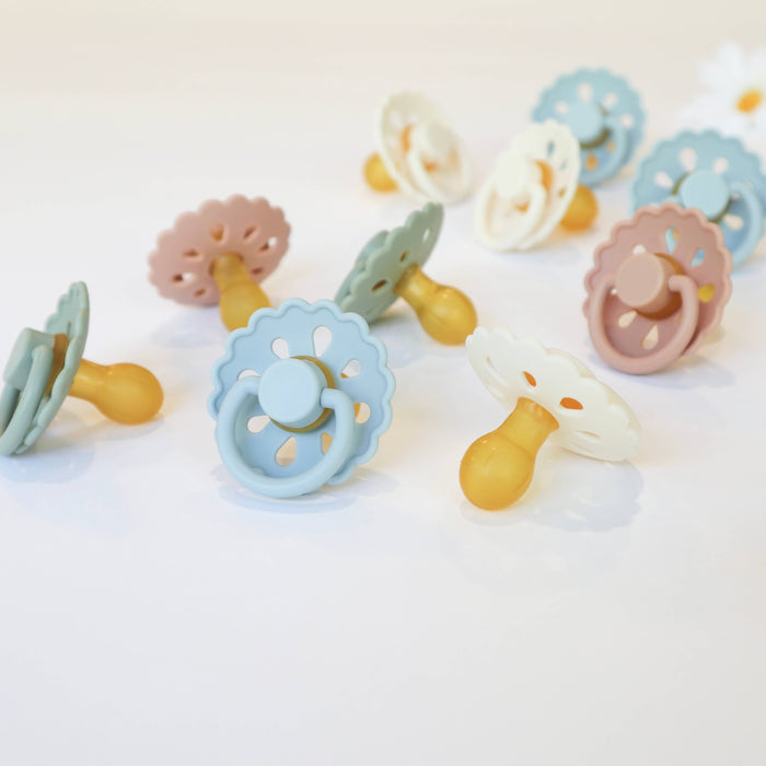 Baby bliss Natural Latex Pacifiers - Size 1 (0-6M) Blush & Cream