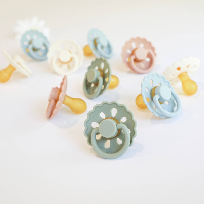 Baby bliss Natural Latex Pacifiers - Size 2 (6-18M) Sage & Dusty Blue