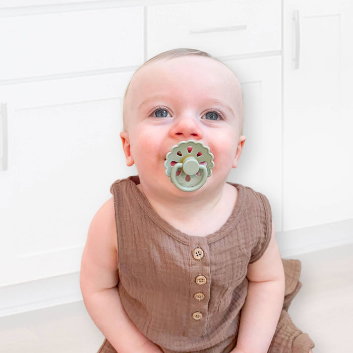 Baby bliss Natural Latex Pacifiers - Size 2 (6-18M) Sage & Dusty Blue