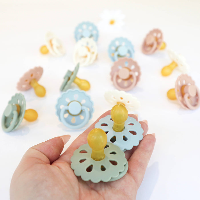 Baby bliss Natural Latex Pacifiers - Size 2 (6-18M) Sage & Dusty Blue