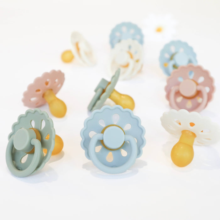 Baby bliss Natural Latex Pacifiers - Size 2 (6-18M) Sage & Dusty Blue