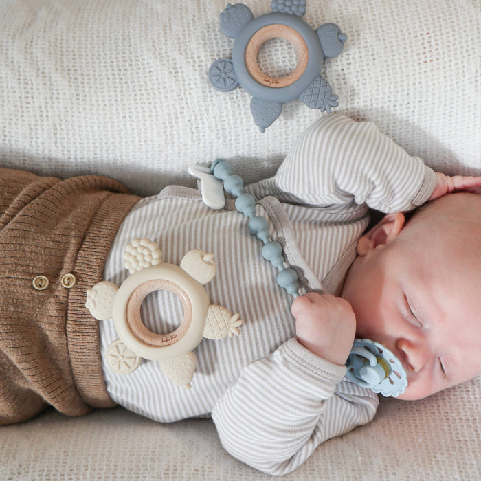 Baby Bliss Pacifier Clip - Sage & Dusty Teal