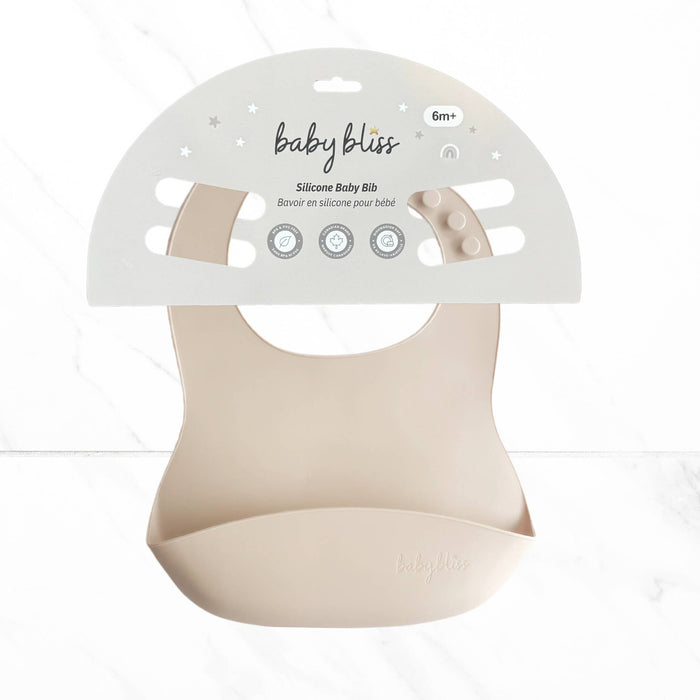 Baby bliss Silicone Bib - Almond