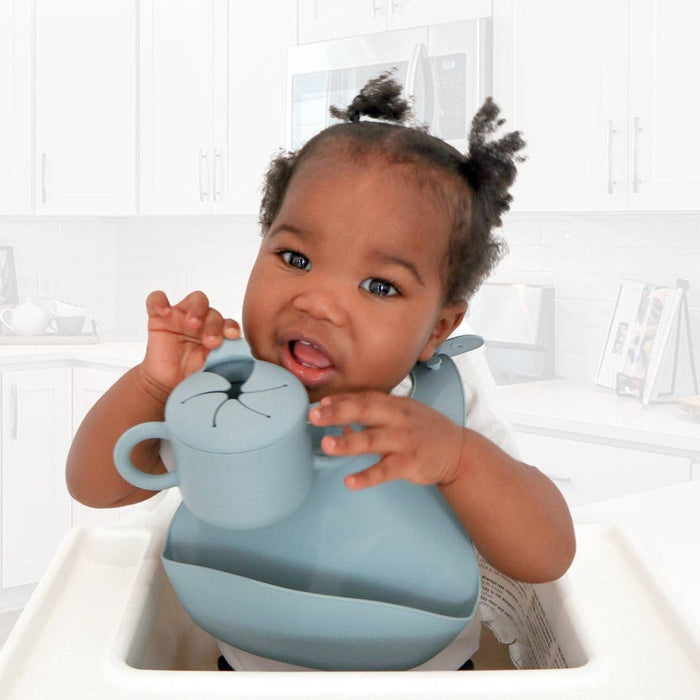 Baby bliss Silicone Bib - Dusty Teal
