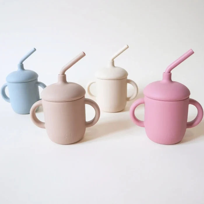 Baby bliss Sippy Cup with Straw, Spill-Proof & Anti-Stain - Almond