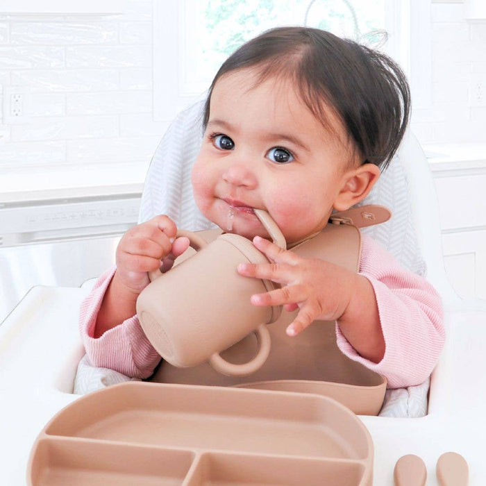 Baby bliss Sippy Cup with Straw, Spill-Proof & Anti-Stain - Almond