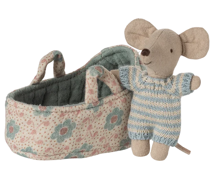 Baby mouse in carry cot - Blue