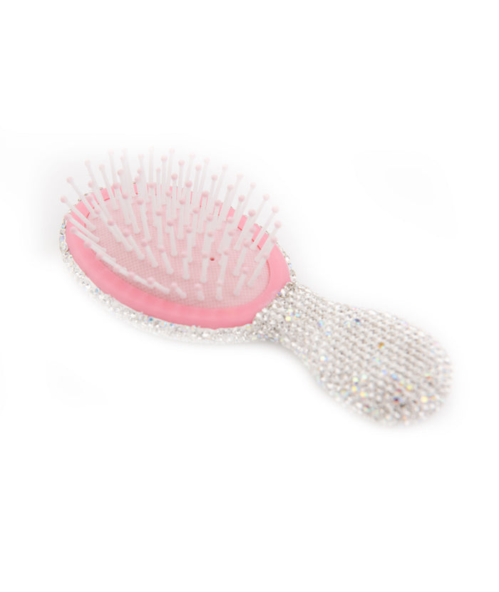 Bari Lynn Small Crystal Hair Brush Accessories Bari Lynn Silver
