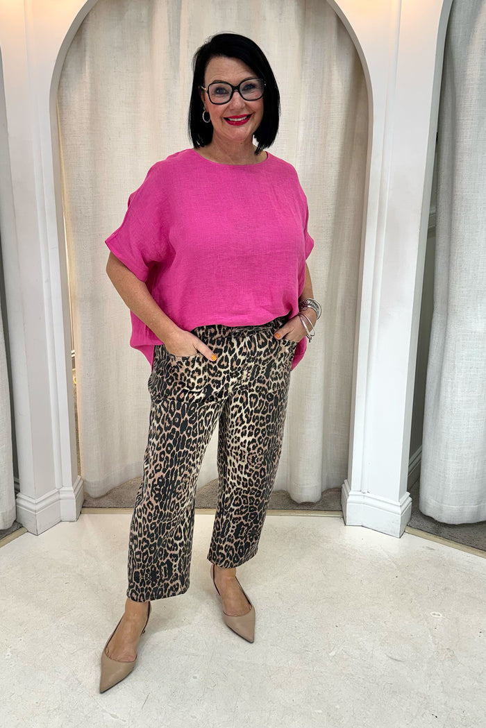 BB Barrel Brown Leopard Jeans