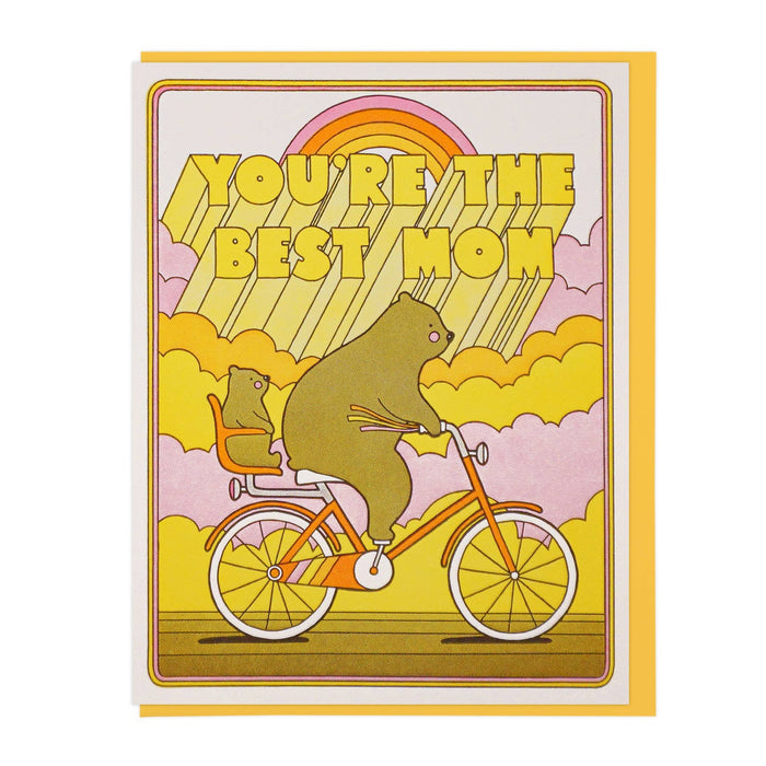 Best Mom Biking Bears Greeting Card